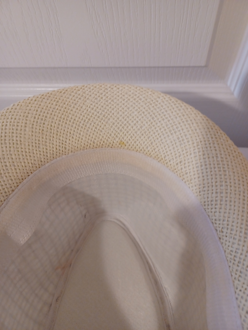 Straw Fedora Hat with Brown Belt - Cream & Purple - Picture 14 of 16